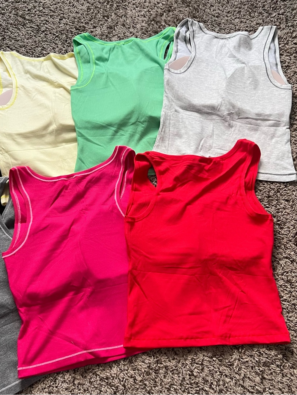 Women Rib Padded Tank Tops - Picture 8 of 11